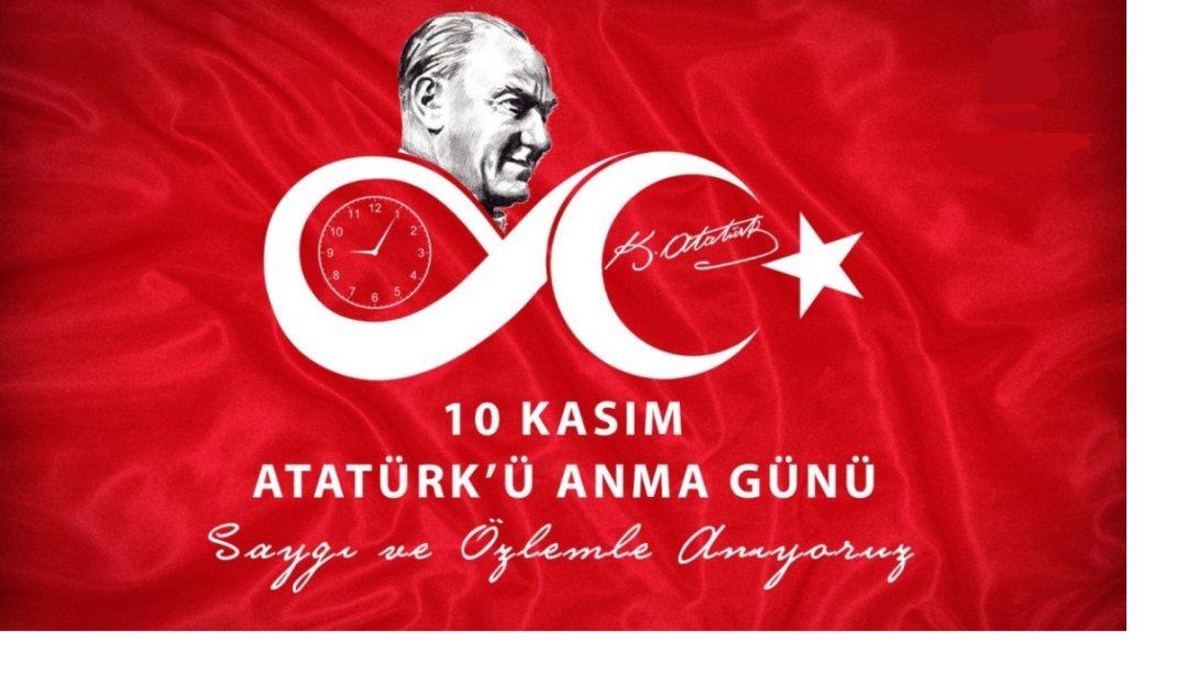 İlçe Milli Eğitim Müdürümüz Hüseyin Yalçın'ın 10 Kasım Atatürk'ü Anma Günü Mesajı